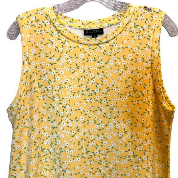 B Collection By Bobeau Yellow Floral Sleeveless Maxi Dress M - Picture 3 of 9